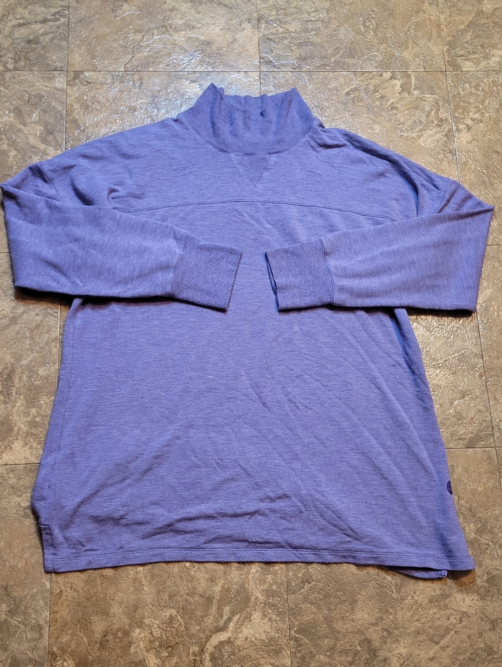 L.L. Bean Softflex Mock Neck Pullover Womens Large L Purple Long Sleeve Stretch